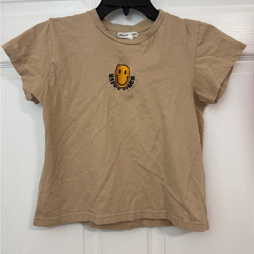 Cheerful Smiles Tan Kids T-Shirt